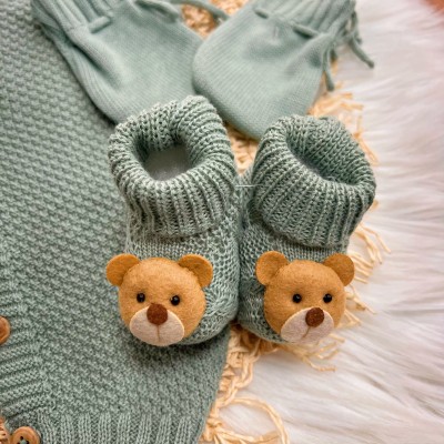  Kit Algodão Doce - Verde com Ursinho